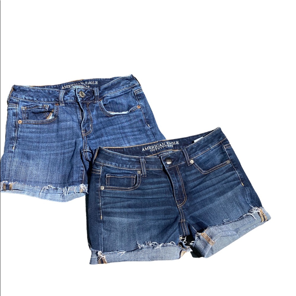 Two pairs of American Eagle size 6 midi jean shorts